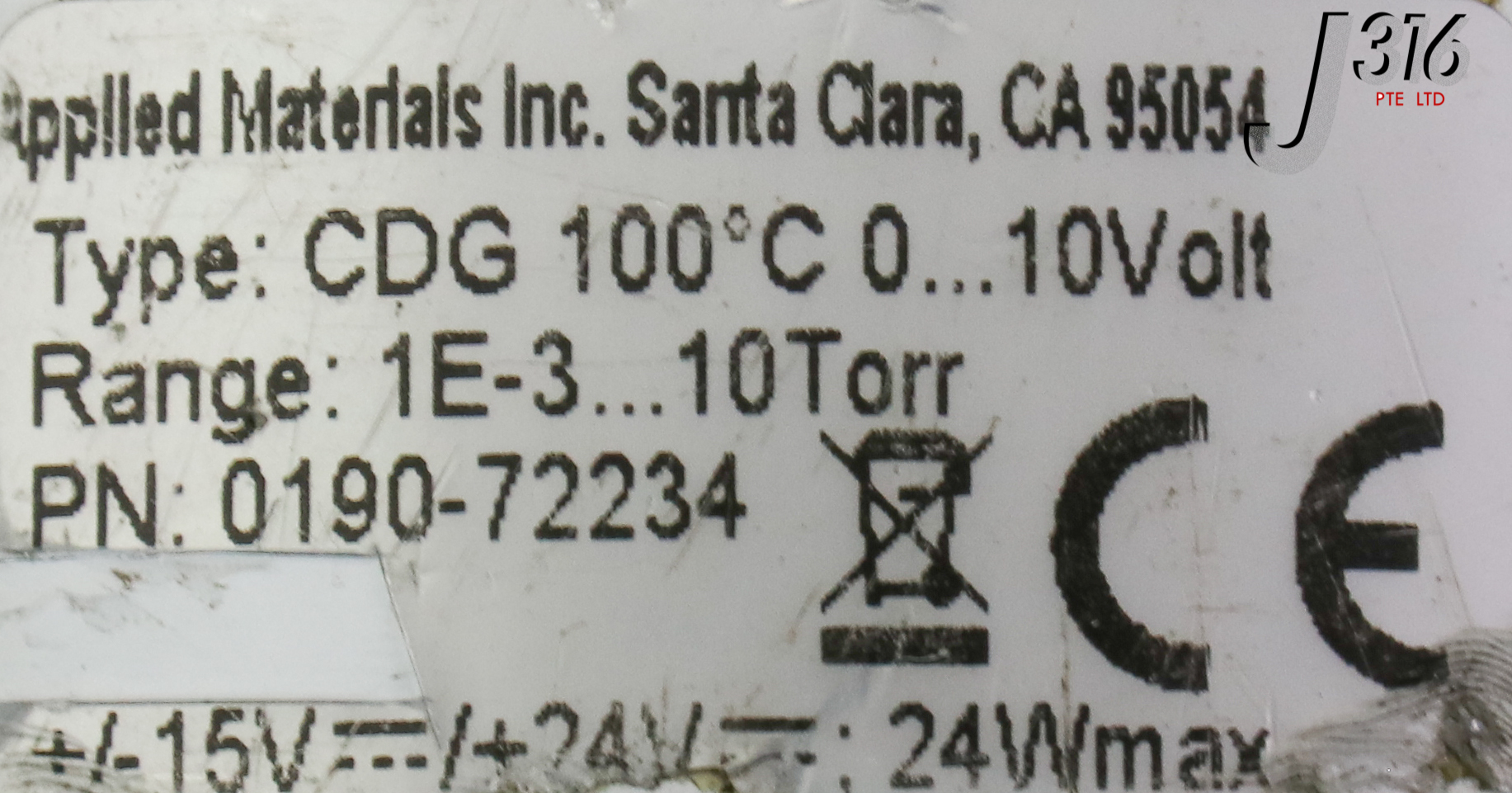 T189 APPLIED MATERIALS CAPACITANCE MANOMETER RANGE 1E-310TORR